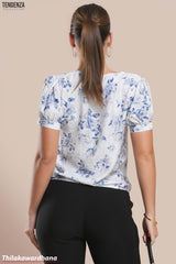 Tendenza Floral Printed Puff Sleeve Top