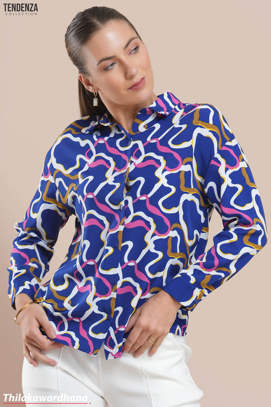 Tendenza Electric Maze Dropped Shoulder Top