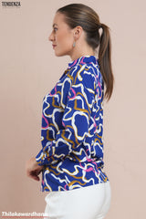 Tendenza Electric Maze Dropped Shoulder Top