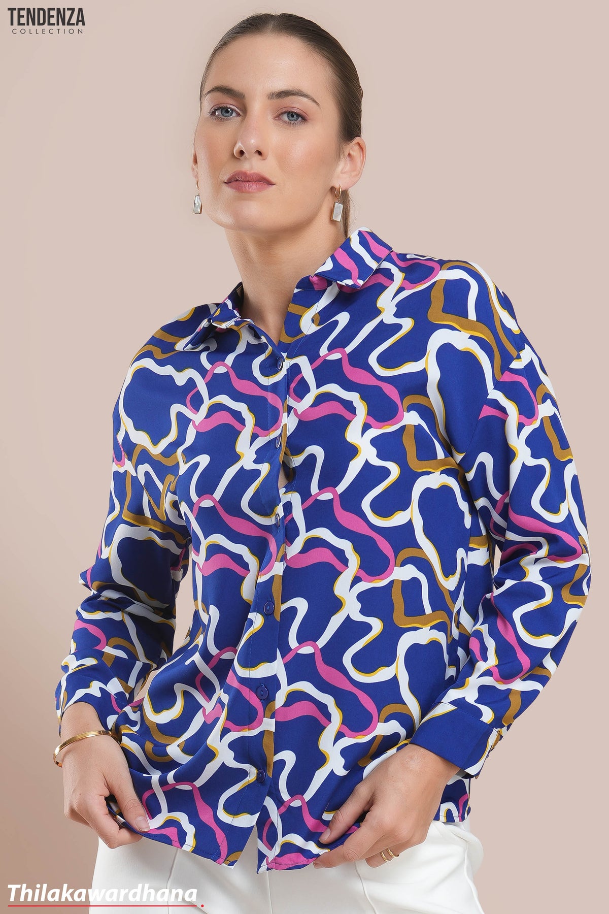 Tendenza Electric Maze Dropped Shoulder Top