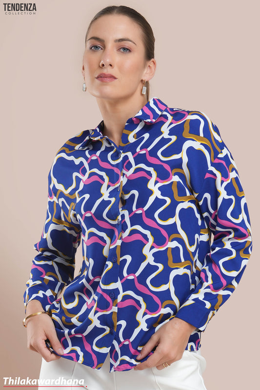 Tendenza Electric Maze Dropped Shoulder Top