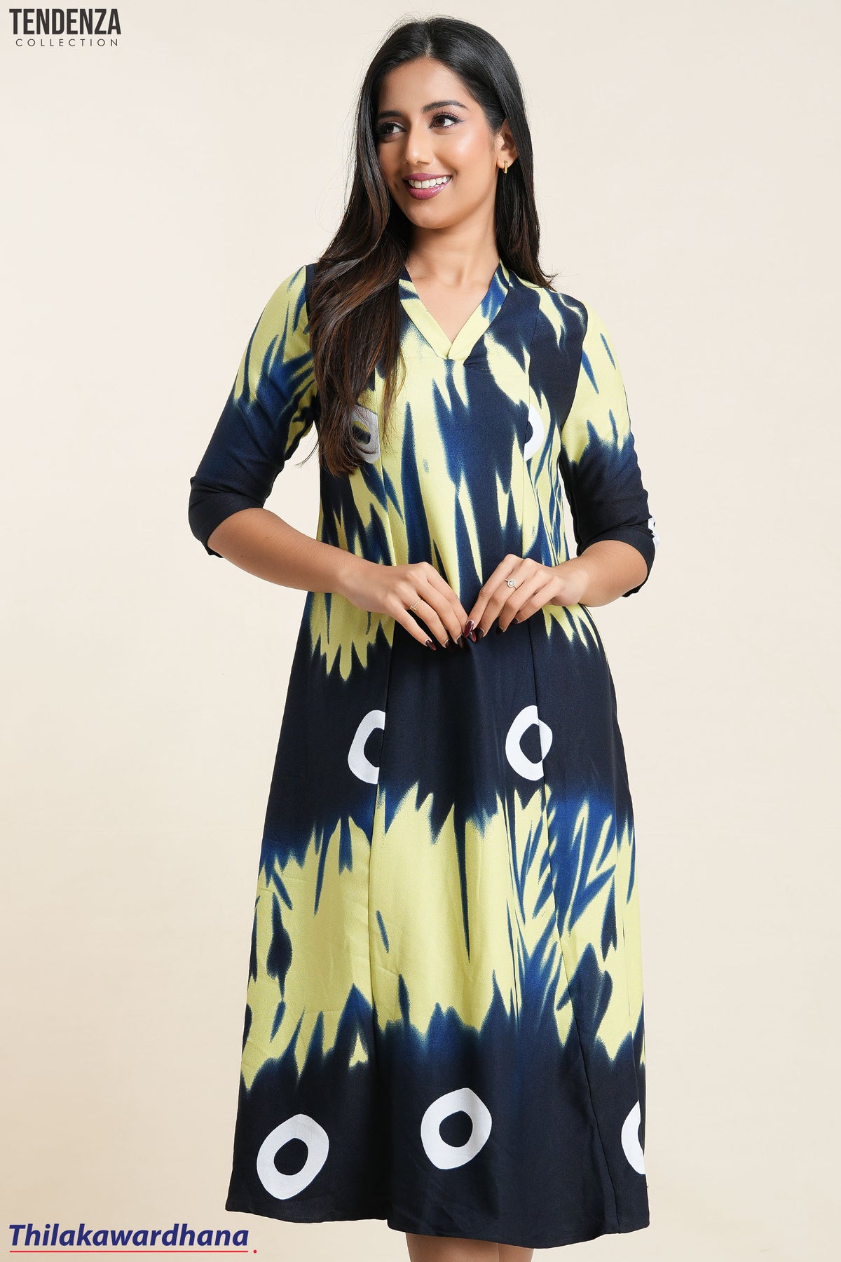 Tendenza Monochrome Mirage Midi Dress