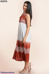 Aura Abstract Printed Maxi Dress