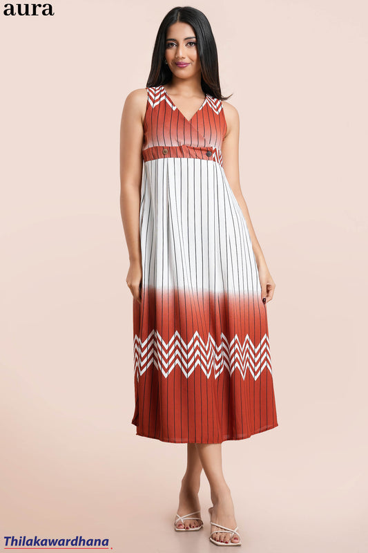 Aura Abstract Printed Maxi Dress