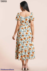 Tendenza Square Neckline Maxi Dress