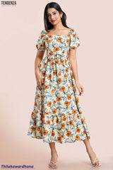 Tendenza Square Neckline Maxi Dress