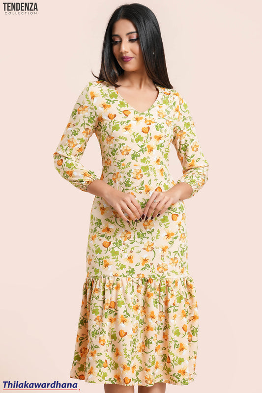 Tendenza Ruffle Hem A Line Dress