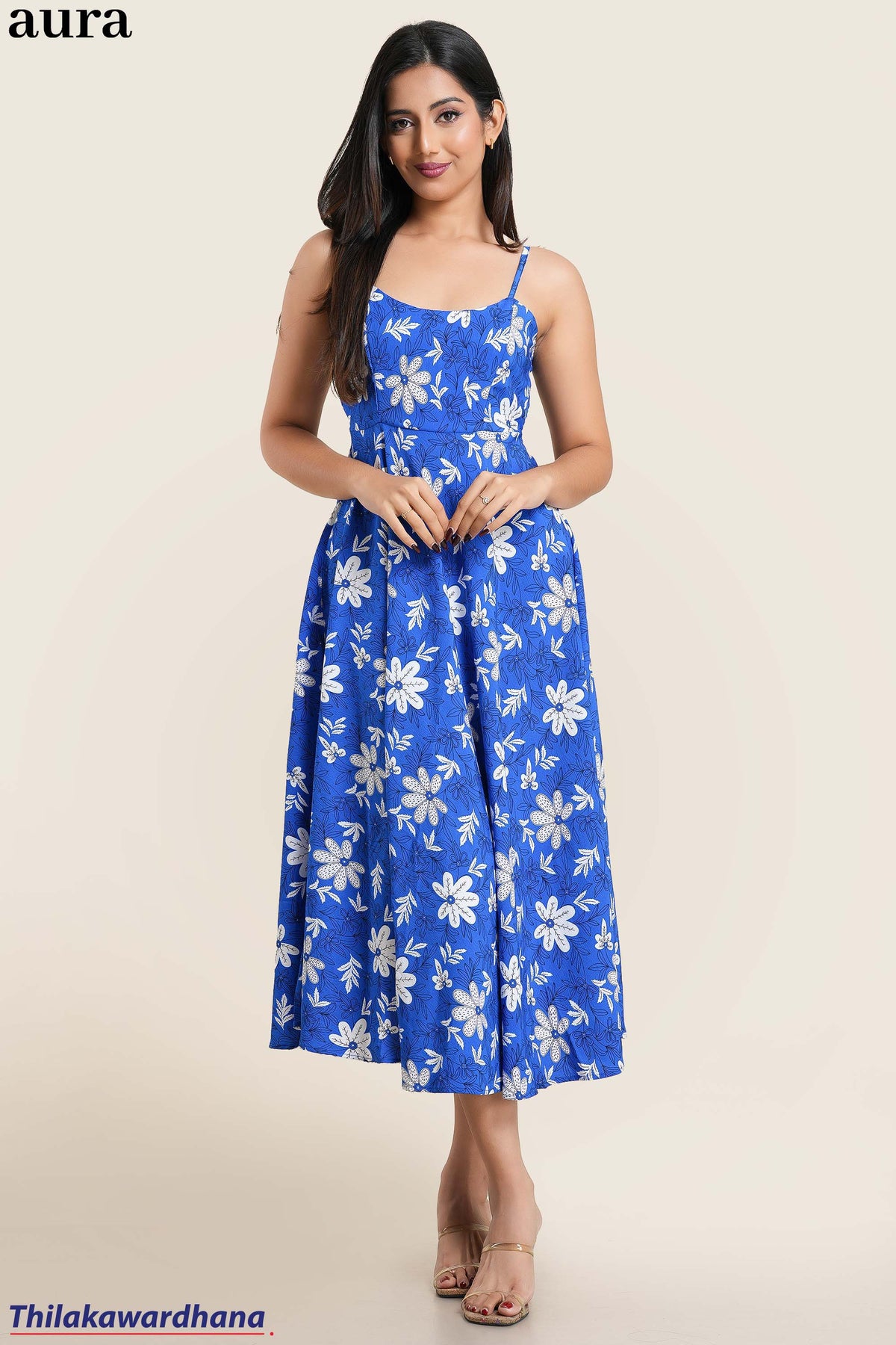 Aura Printed Strappy Dress