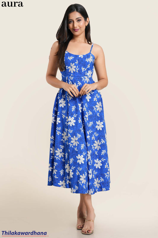 Aura Printed Strappy Dress