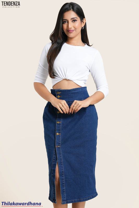 Akasi High Waist Denim Skirt