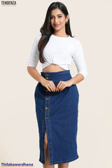 Akasi High Waist Denim Skirt