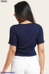 Tendenza Scoop Neckline Rib Top