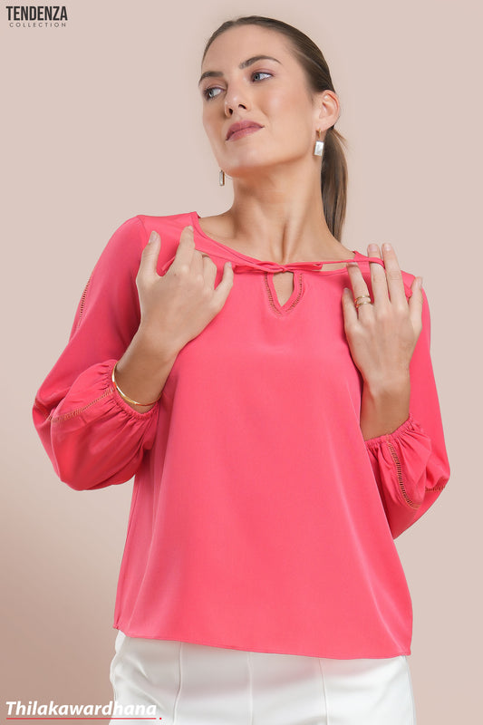 Tendenza Lace Detailed Long Sleeve Top