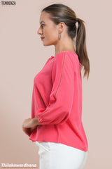 Tendenza Lace Detailed Long Sleeve Top