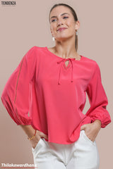 Tendenza Lace Detailed Long Sleeve Top