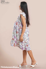 Tendenza Ruffle Sleeve Maternity Dress