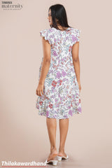 Tendenza Ruffle Sleeve Maternity Dress