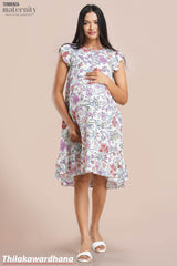 Tendenza Ruffle Sleeve Maternity Dress