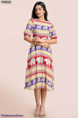 Tendenza Puff Sleeve Midi Dress