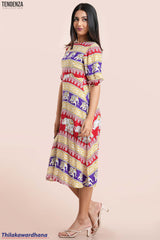 Tendenza Puff Sleeve Midi Dress