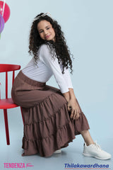 Tendenza Teen Ruffle Frill Midi Skirt