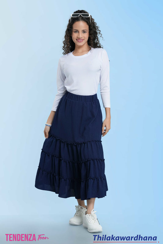 Tendenza Teen Ruffle Frill Midi Skirt