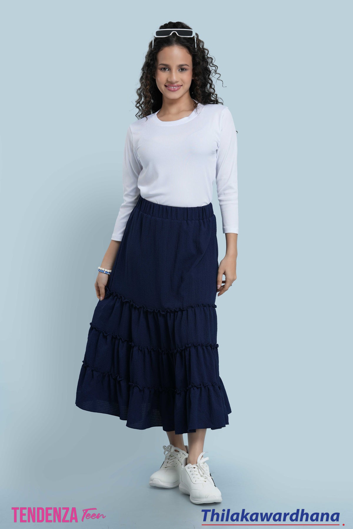 Tendenza Teen Ruffle Frill Midi Skirt