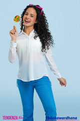 Tendenza Teen Tie Back Drop Shoulder Shirt