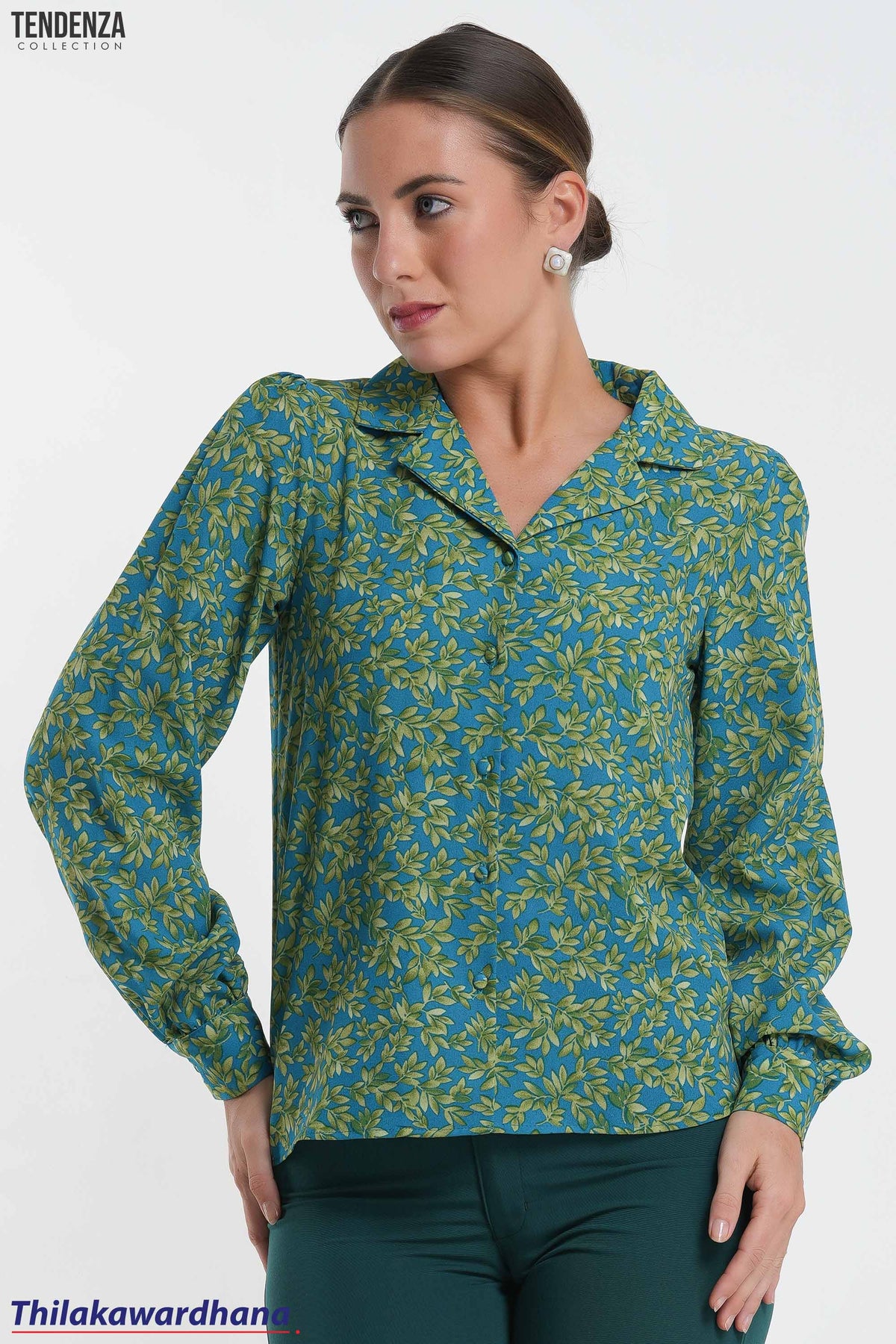 Tendenza Lapel Collar Cover Buttoned Shirt