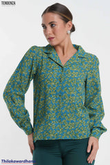 Tendenza Lapel Collar Cover Buttoned Shirt