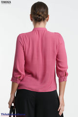 Tendenza Cascade Ruffle Choker Blouse