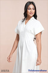 Aura Floral Embroidered Linen Dress