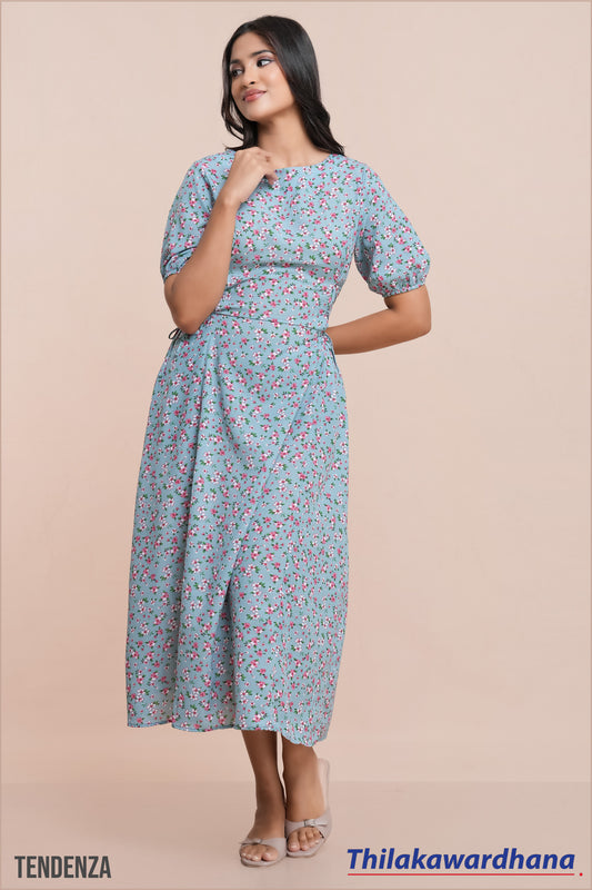 Tendenza Side Tie Waist Midi Dress