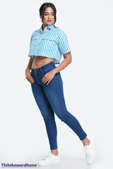 Mid Waist Light Washed Jean