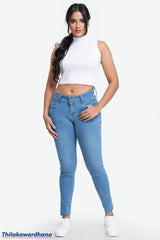 Mid Waist Mid Washed Jean