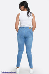 Mid Waist Mid Washed Jean