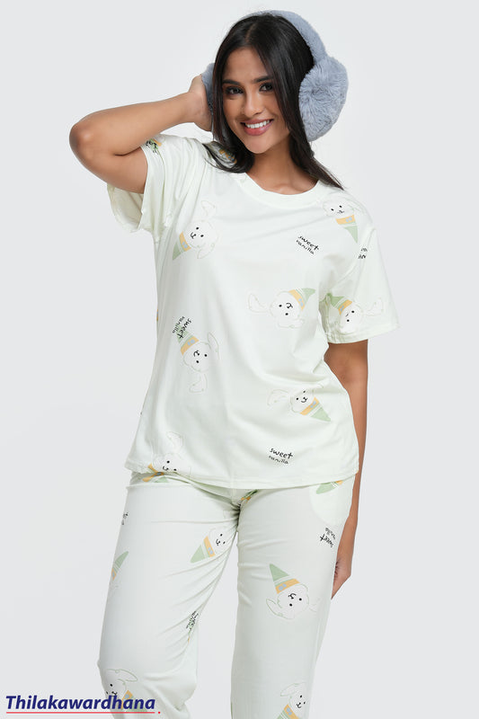 Printed 2pcs Pijama Kit