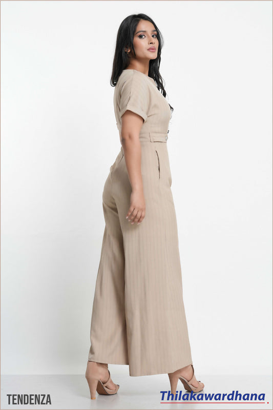 Tendenza Short Sleeve Wide Leg Jumpsuit