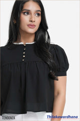 Tendenza Contrast Detailed Button Down Top