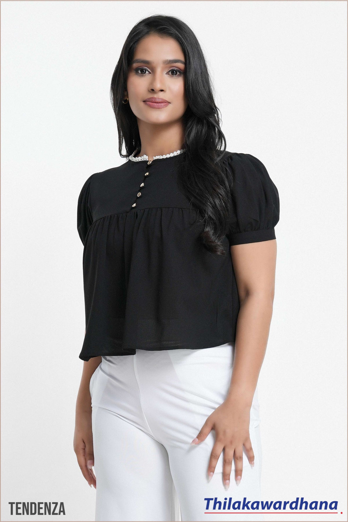 Tendenza Contrast Detailed Button Down Top