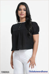 Tendenza Contrast Detailed Button Down Top