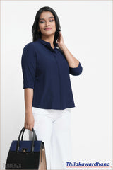Tendenza 3/4 Sleeve Conceal Placket Top