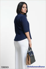 Tendenza 3/4 Sleeve Conceal Placket Top