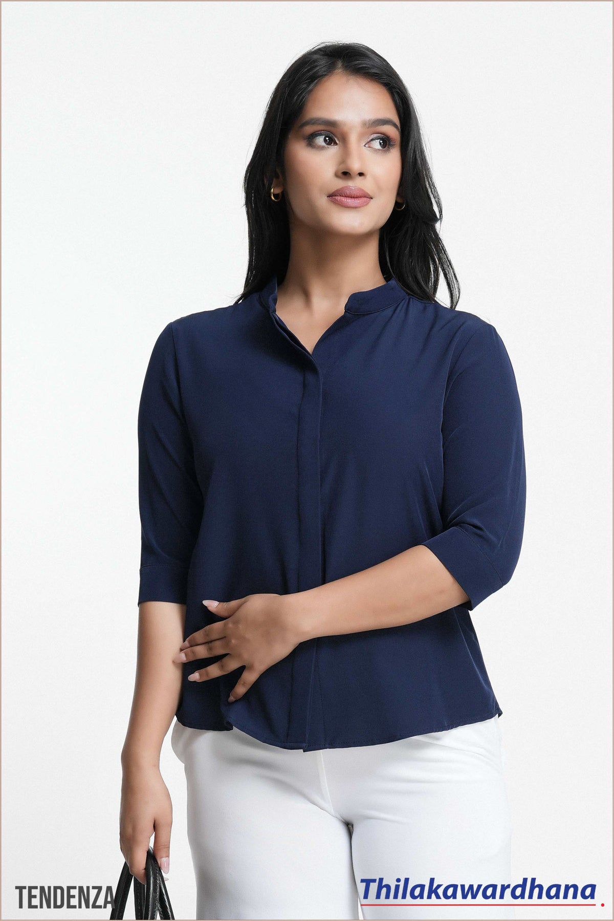 Tendenza 3/4 Sleeve Conceal Placket Top
