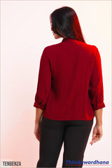 Tendenza Cascade Ruffle Choker Blouse