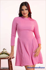 Tendenza Long Sleeve High Neck Mini Dress