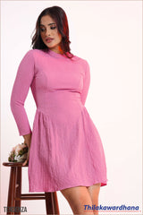 Tendenza Long Sleeve High Neck Mini Dress