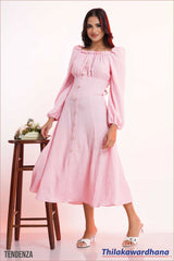 Tendenza Square Neck Elegant Maxi Dress