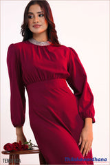 Tendenza Bishop Sleeve Maxi Dress