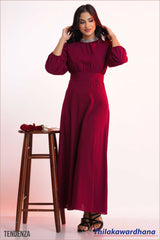 Tendenza Bishop Sleeve Maxi Dress